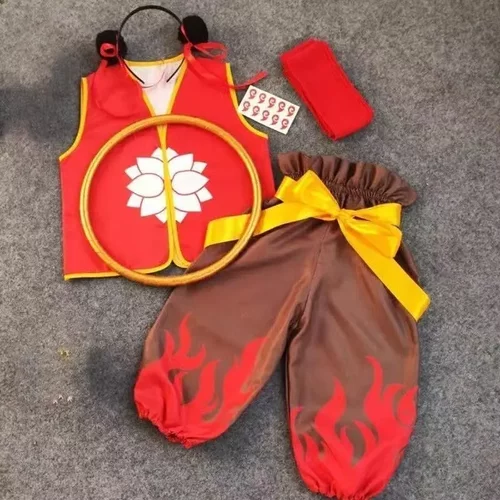 哪吒服装女童降世魔童新款男孩衣服表演cos万圣节套装动漫儿童服 - 图3