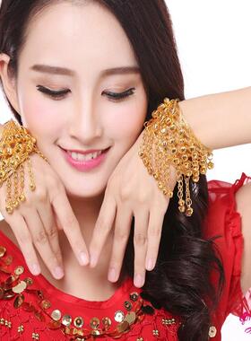 新款印度舞铃铛臂环手链套装