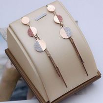 Face-great-fit earrings round face Slim New Temperament Fashion Foreign Air Long gold Gold Flow Su Silver Earrings