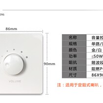 Soundoff stereoscopic grey gold white Kaiding A way volume controller Non-double pressure adjusting panel 50W