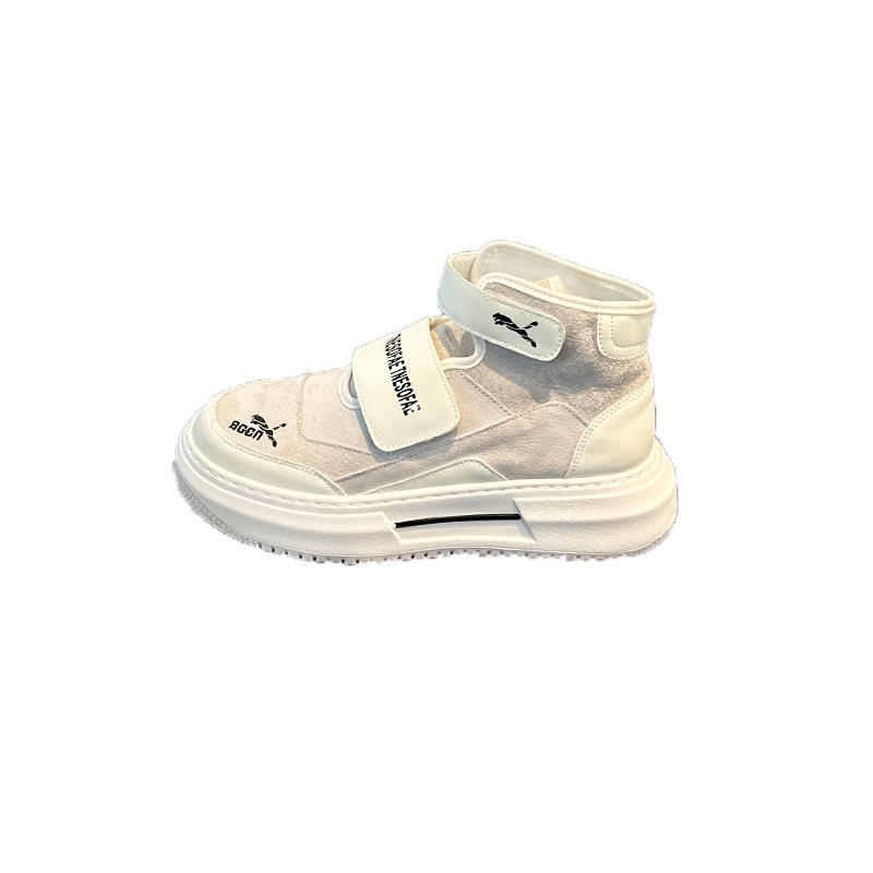 秋冬爆款高帮魔术贴皮面板鞋厚底单棉同款运动鞋潮流休闲鞋,淘宝优惠券,粉丝福利购,淘宝优惠卷