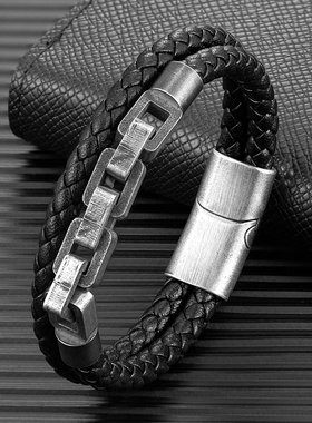 2023 Retro Locomotive Men Punk Rock Bicycle Chain Double
