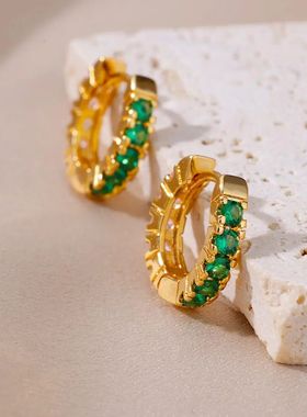 Luxury Green 2024 Round Earrings For Women 2024 Trending
