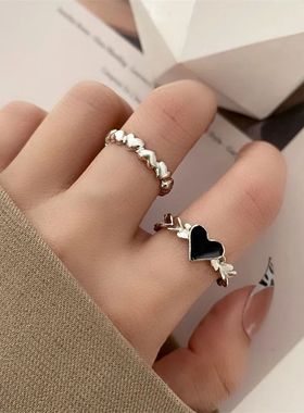 Retro Heart Ring For Women Love Rings Set Vintage Rings for