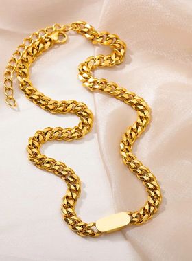 Stainless Steel Geometry Square Pendant Multilayer Chain