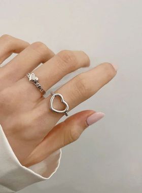 Crystal Ring Fashion Vintage Rings Set Kpop Punk Rings for