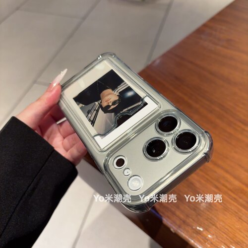 可放拍立得小卡适用于苹果17promax手机壳iPhone17透明卡套16plus四角气囊15ProMax个性创意14/13情侣软防摔 - 图2