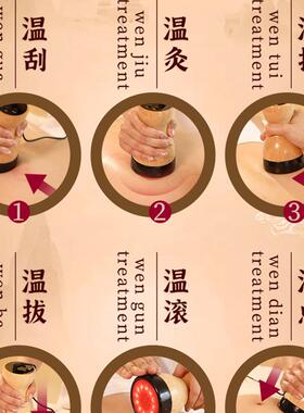 砭石温灸仪刮痧仪器加热按摩器扶温阳罐通用红外磁疗电热按摩正品