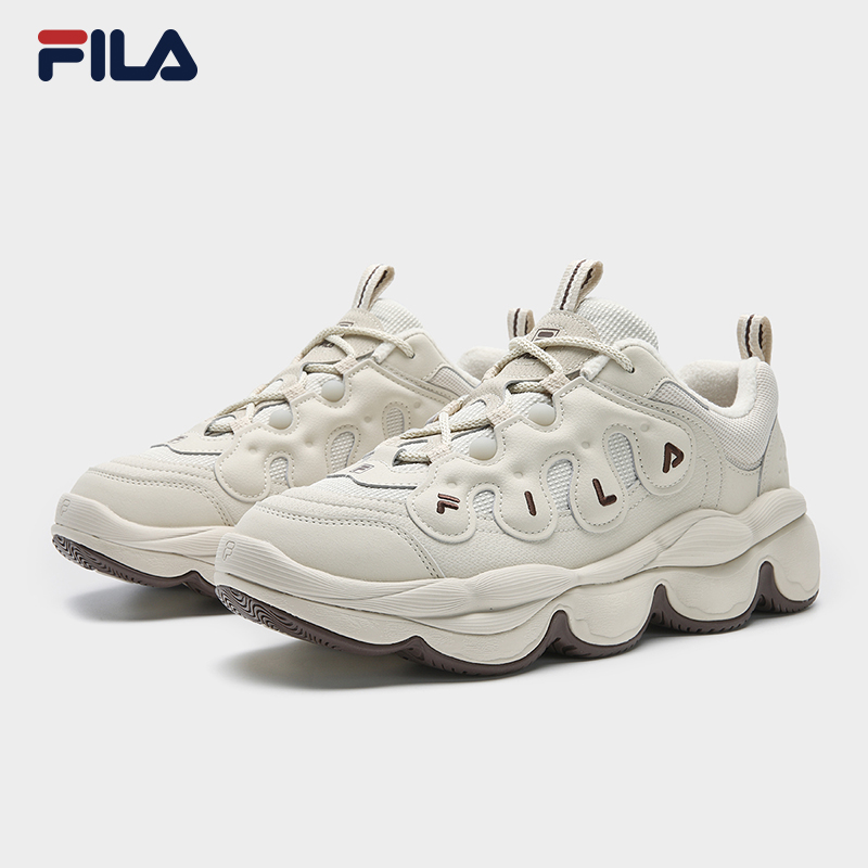 FILA 斐乐官方豌豆加绒鞋老爹鞋2025冬季新款休闲厚底运动鞋男鞋