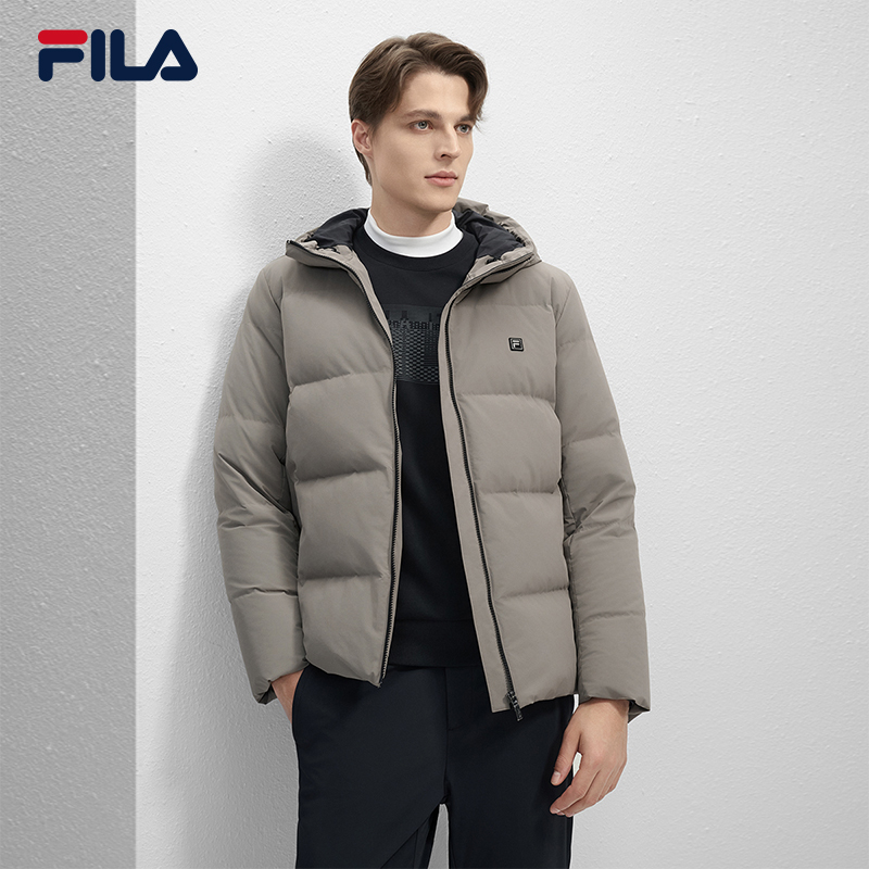 FILA 斐乐官方男士羽绒服2024冬季新款时尚休闲基础保暖连帽外套