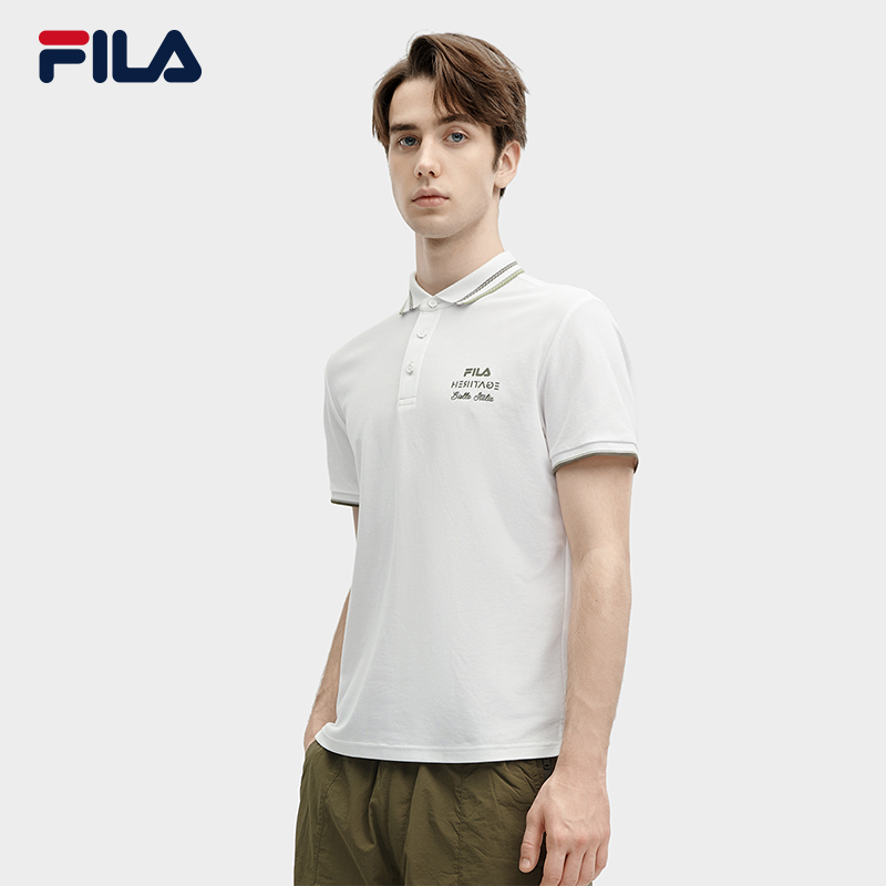 FILA 斐乐官方男士针织短袖POLO衫2024夏季新款时尚休闲基础上衣 - 图0