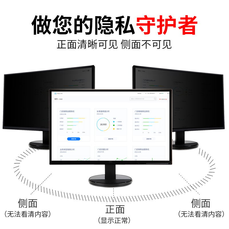 电脑防窥膜台式21.5寸防偷窥屏防偷看21英寸显示器屏幕保护膜20防窥片三星aoc飞利浦22隐私防辐射惠普戴贴膜 - 图1