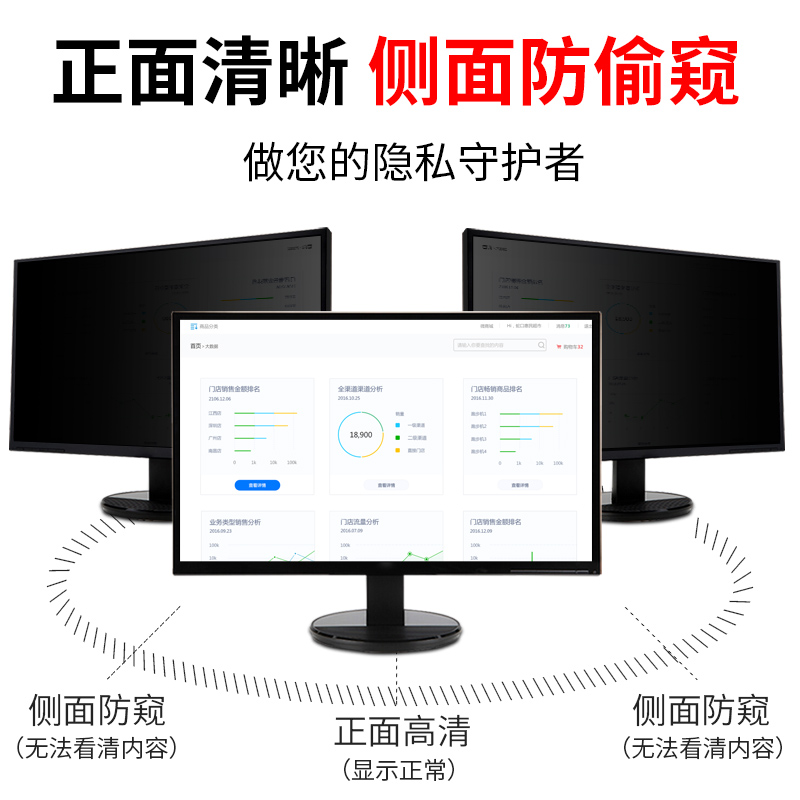 台式电脑防窥膜24寸防偷窥膜27显示器屏幕保护膜19防窥屏23挡板23.8可拆卸21.5防反光32尺寸定制22隐私25护眼 - 图1