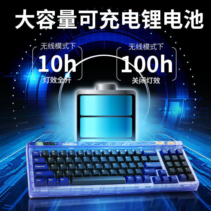 新贵GM780三模机械键盘五脚热插拔Gasket结构78键透明客制化键盘