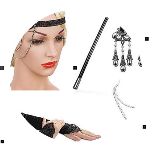 1920s Great Gatsby Party Flapper Costume Accessories Set - 图2