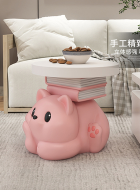 奶油风猫咪客厅茶几摆件