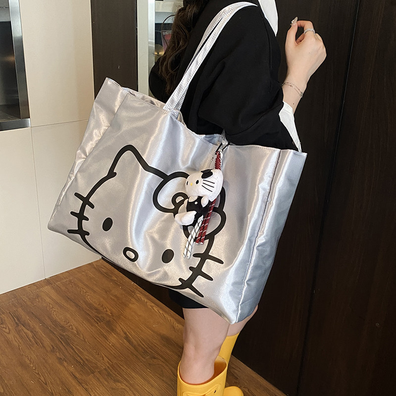 韩版时尚单肩包女大容量学生上课通勤托特包HelloKitty手提购物袋,淘宝优惠券,粉丝福利购,淘宝优惠卷