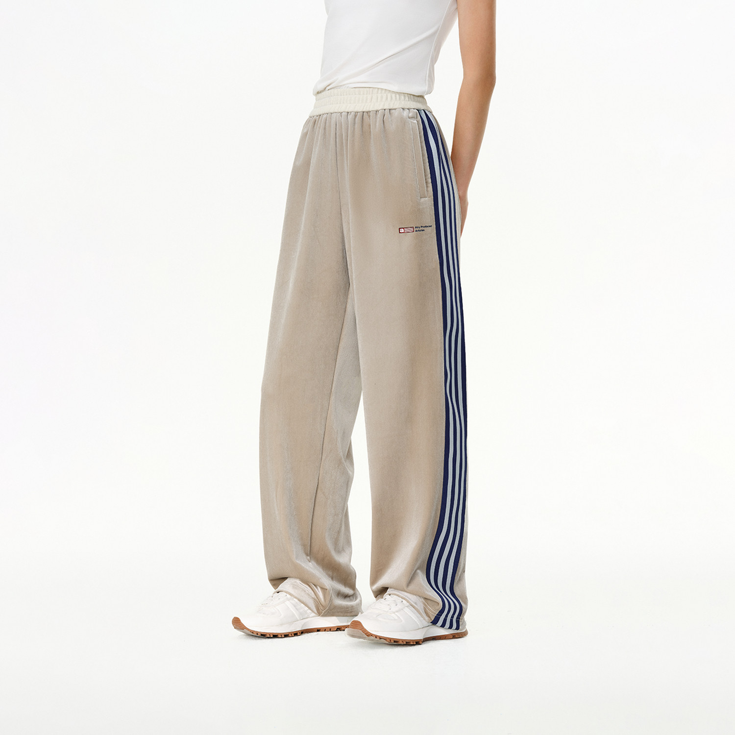 ATRY丝绒休闲裤男国潮美式复古秋季新款撞色重磅运动裤直筒阔腿裤,淘宝优惠券,粉丝福利购,淘宝优惠卷