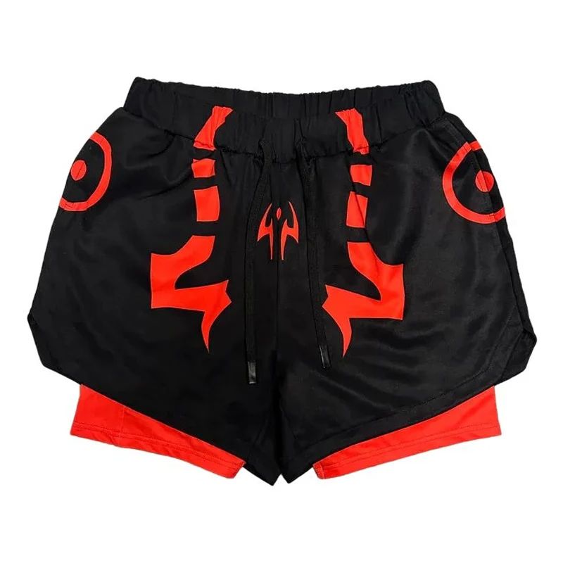 Anime 2 in 1 Running Shorts for Men Athletic Quick Dry Gym W - 图1