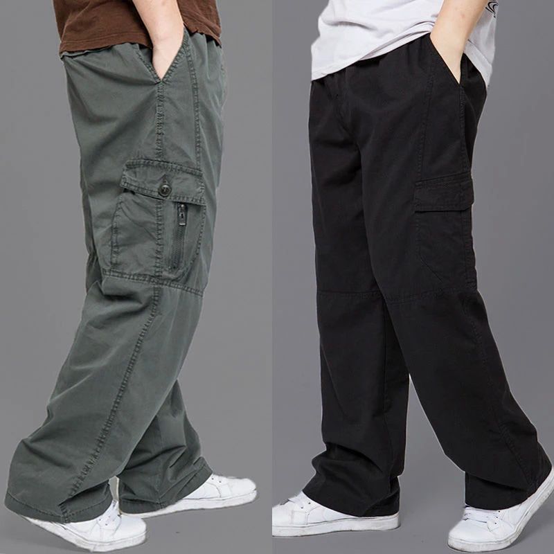 New Cargo Pants Men's Loose Straight Pants Plus Size Clothin - 图3