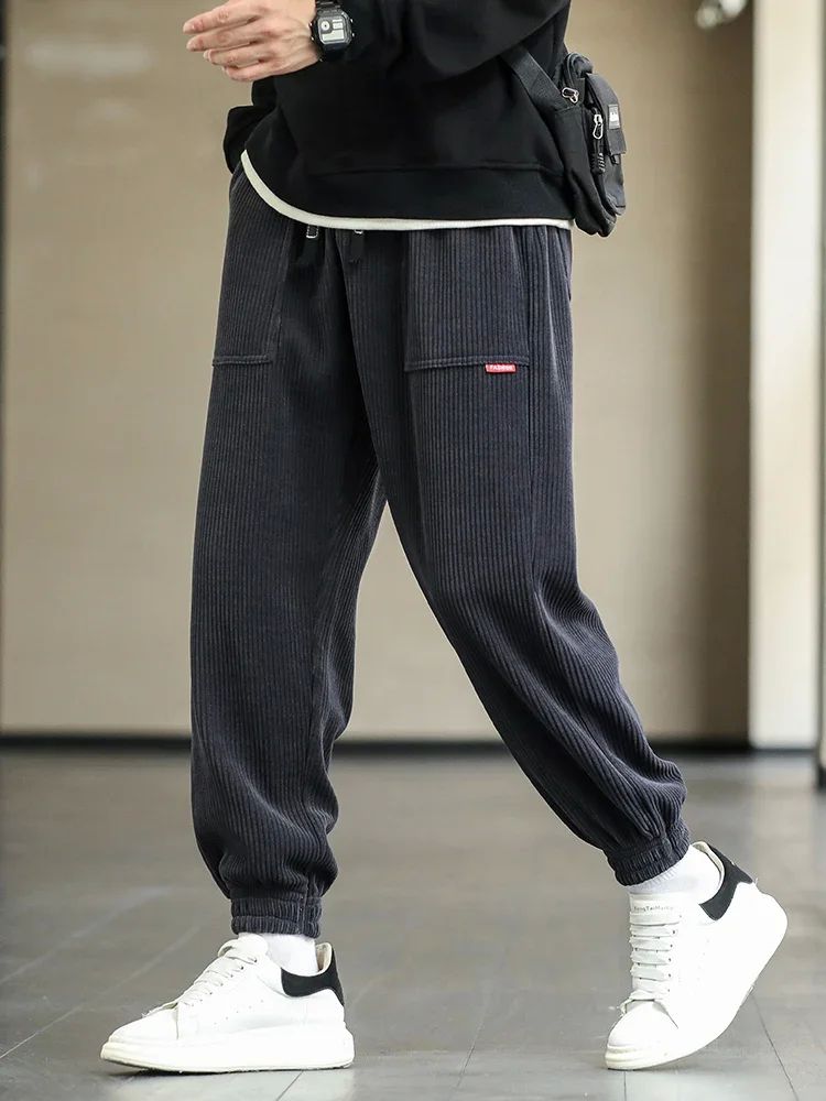 New Autumn Winter Corduroy Sweatpants Men Baggy Joggers Fash - 图3