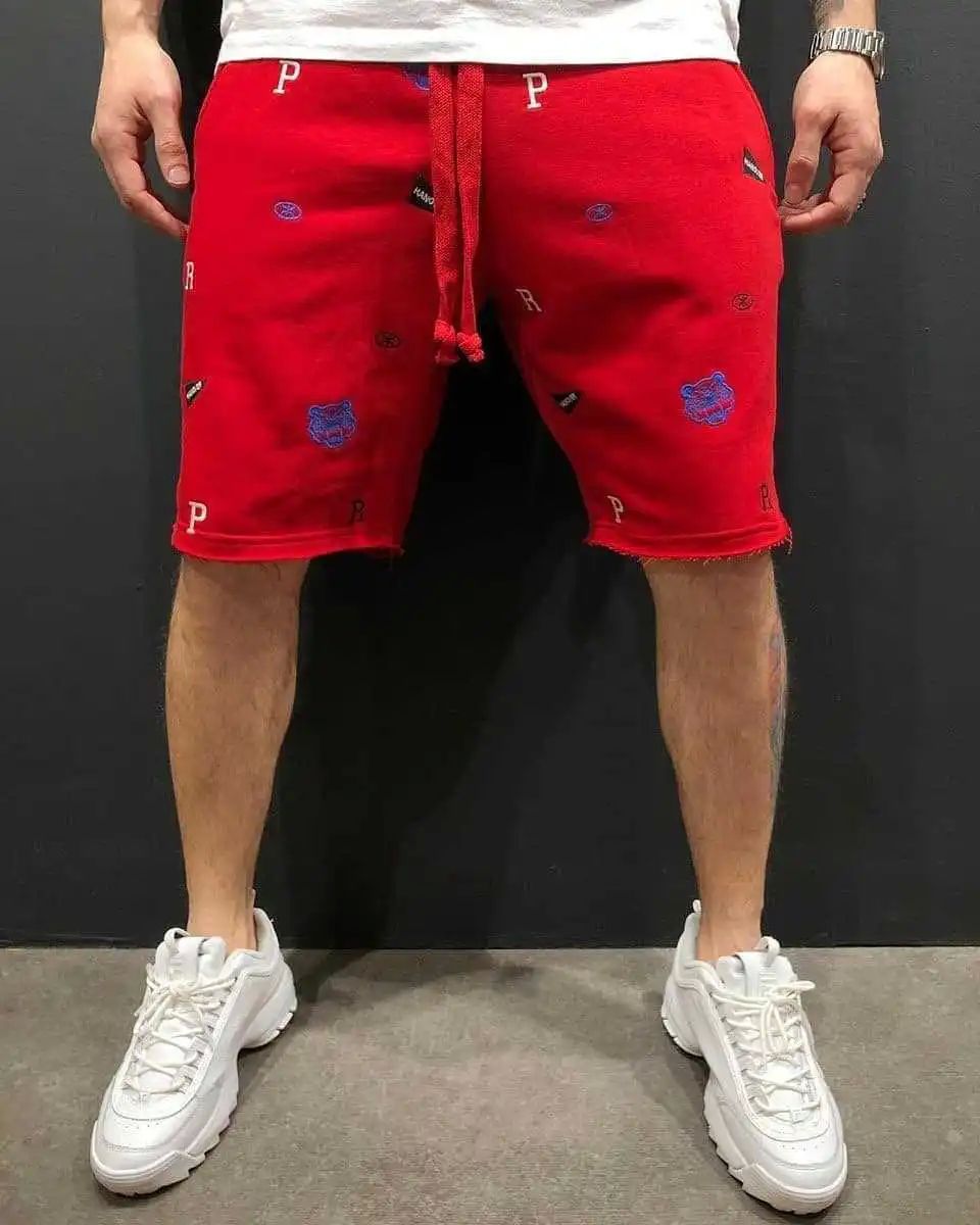 New Spring/summer Men's Strap Shorts Loose Fit Bridges Bermu - 图1