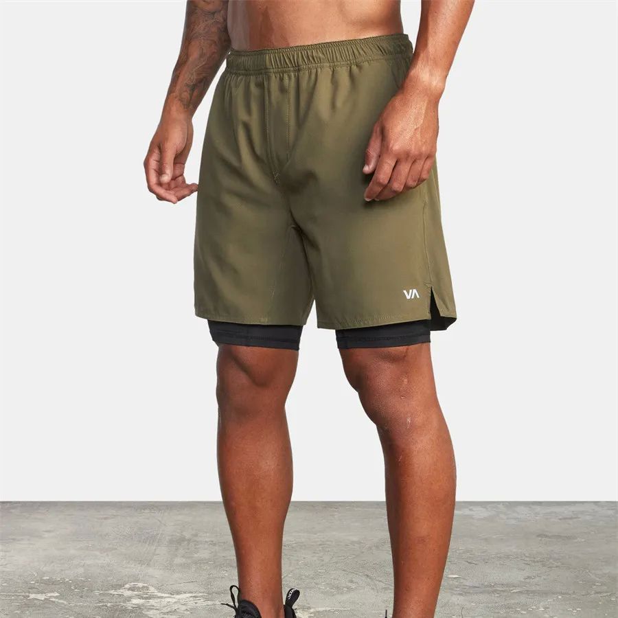 New camouflage Running Shorts Men 2 in 1 Sports Jogging Fitn-图3