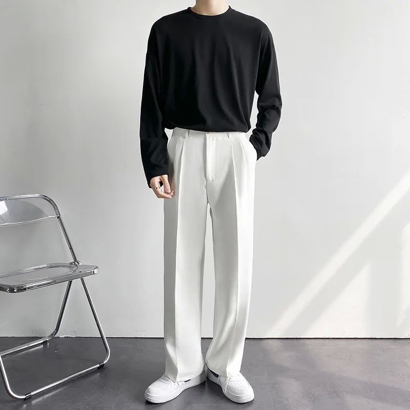 New Draped Straight Men Pants Fashion Business Korean Loose - 图1