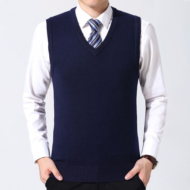 Men's Casual Sweater Vest Warm and Comfortable Vest in Autum-图2