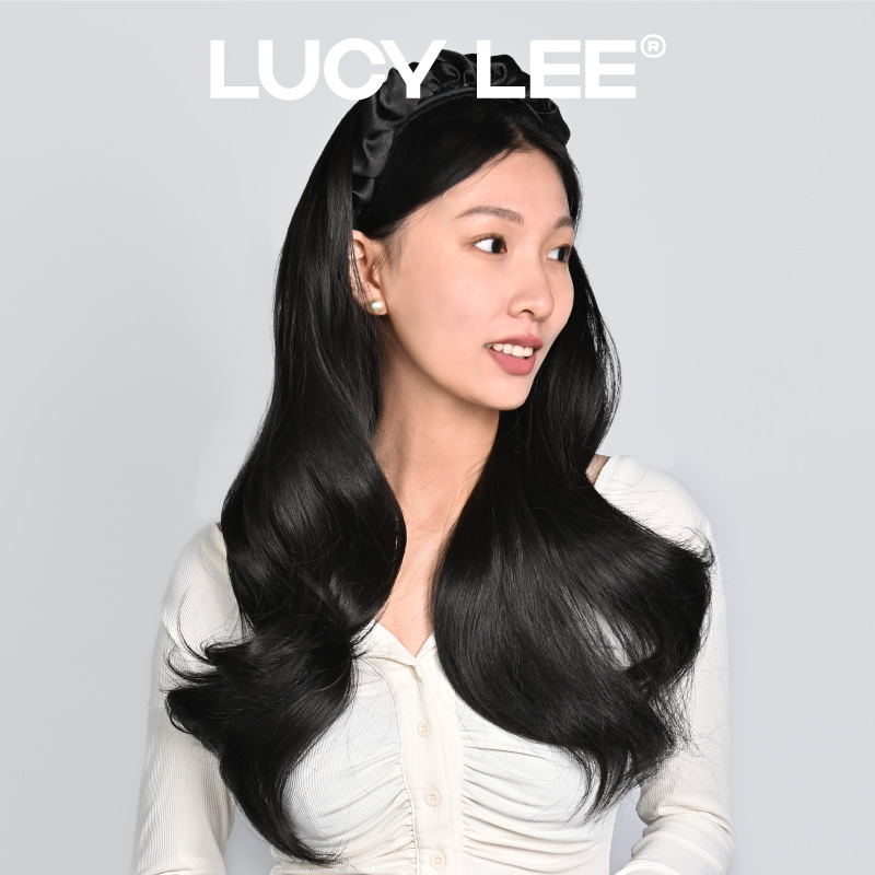 LUCY LEE可拆卸发箍接发片一体式补发假发片女长直卷发无痕接头发-图2