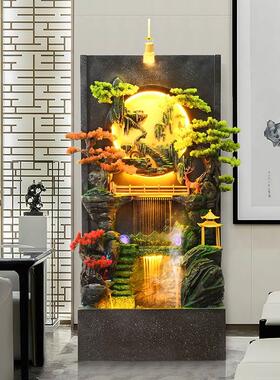 流水墙隔断酒店大堂客厅