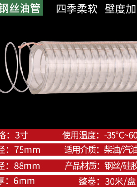 pvc钢丝软管塑料透明管耐高压水管胶管液压柴汽油管油罐车卸油管