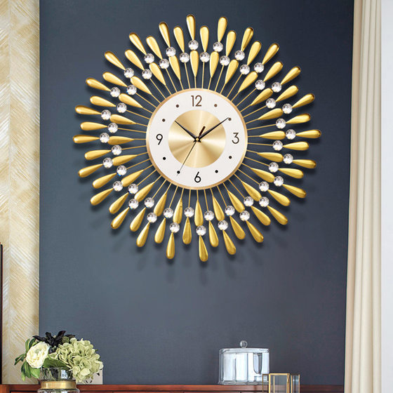 Living room wall clock wrought iron clock simple