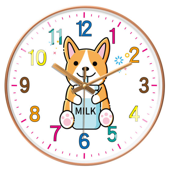 North Look Cartoon Style Silent Puppy Cute Bedroom Clock