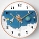 North looking astronaut cartoon children's clock wall clock