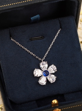 高定G家花朵马眼钻耳钉】通体925纯银镀K金名媛明星轻奢气质颈链