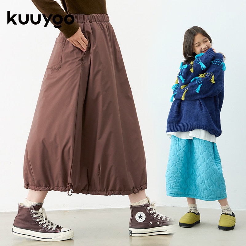 KUUYOO石墨烯双面穿绗棉半裙冬季儿童保暖百搭半身裙女童夹棉裙子,淘宝优惠券,粉丝福利购,淘宝优惠卷