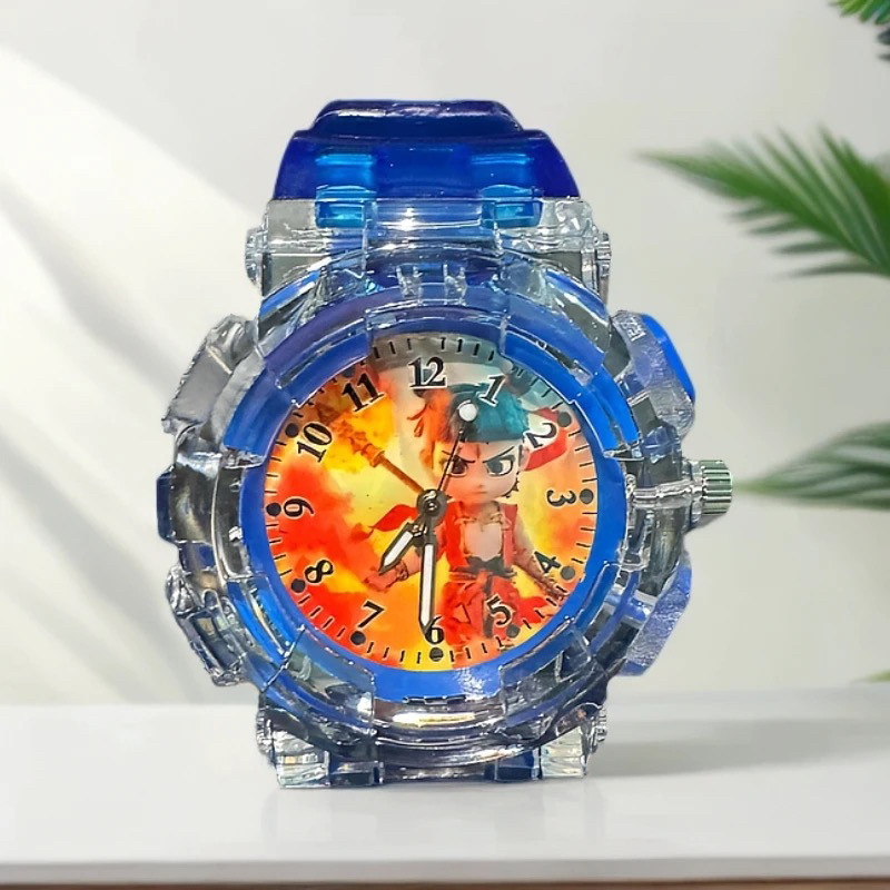 新款哪吒敖丙七彩闪光超人小学生手表儿童卡通让他装饰发光手表,淘宝优惠券,粉丝福利购,淘宝优惠卷