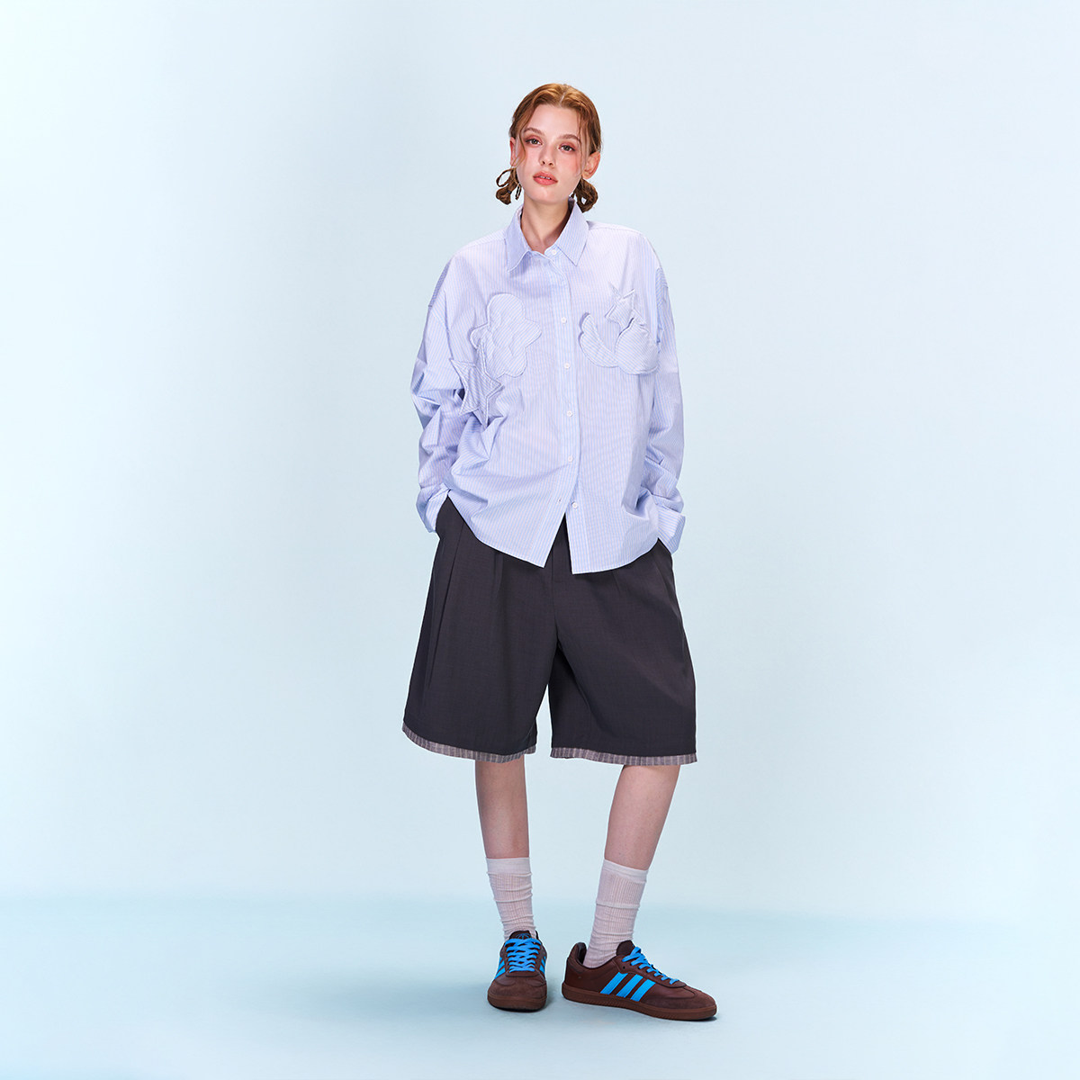 CANOTWAIT X 迪士尼联名史迪奇系列立体贴布长袖衬衫秋季男女新品