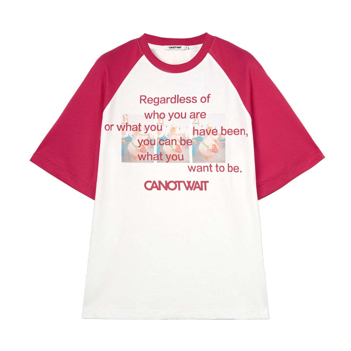 【限时内购】陈伟霆CANOTWAIT撞色插肩标语短袖T恤夏宽松男女款潮,淘宝优惠券,粉丝福利购,淘宝优惠卷