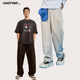Canotwait functional buckle wide-leg pants casual pants men's and women's long pants autumn and winter