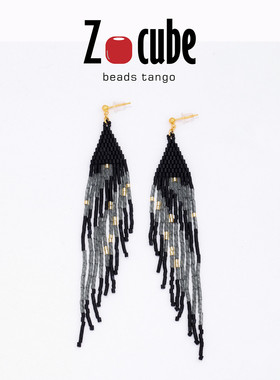 beadstango925银针串珠耳环