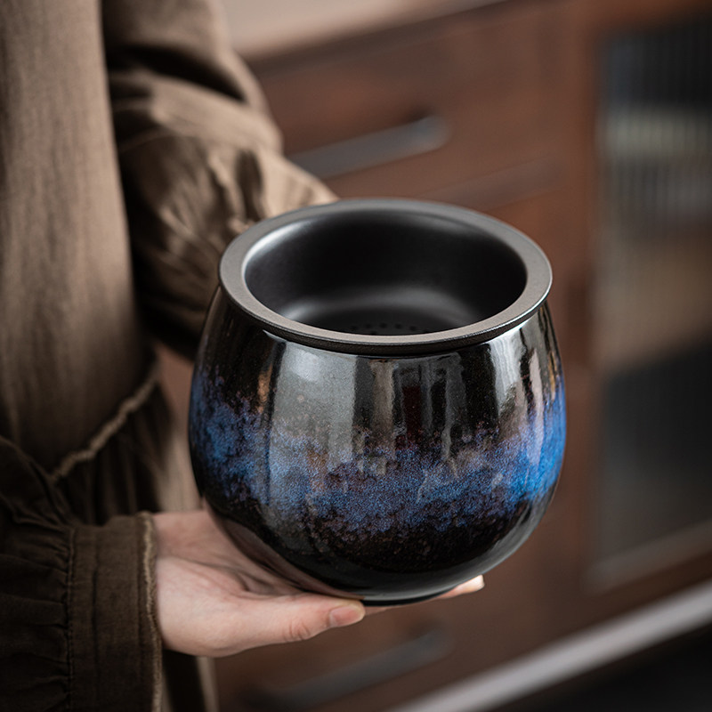 茶渣缸陶瓷家用桌面茶洗建水茶海废水缸水盂带过滤烟灰缸茶具配件,淘宝优惠券,粉丝福利购,淘宝优惠卷