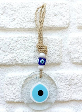 2023Round Blue Eye Hamsa Hand Keychain Keyring For Men Women