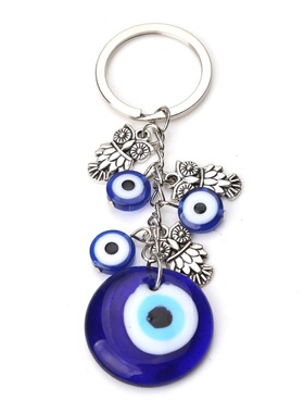 Turkish Blue EviL Eye Charm Keychains Fatima Hamsa Hand