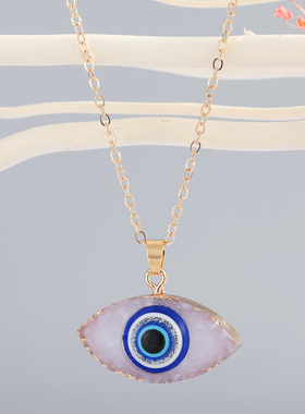1 PC Resin Evil Eye Geometric Necklace For Women Gift