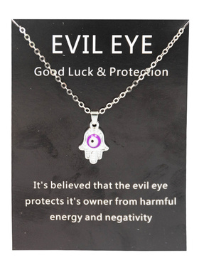 2023 New Colorful Evil Eye Card Necklace for Women Lucky