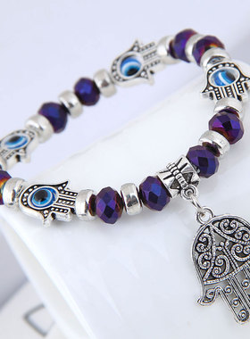 Multicolors Crystal Bracelets Fashion Beaded Eyes Bracelets