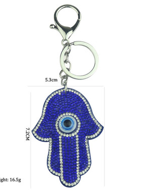 Turkey Eyes Crystal Keychains Ring for Women Keychain Blue