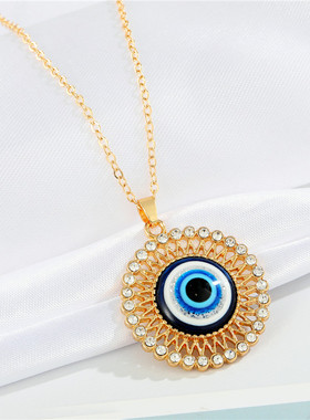 1Pcs Slippers Evil Eye Hand Hamsa Pendant Necklaces For